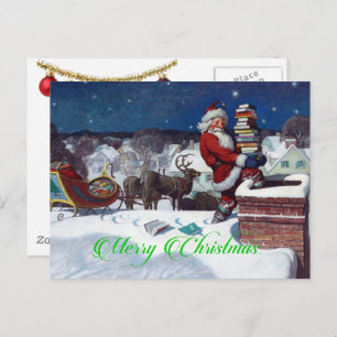 Sinterklaas voor de bepantsering van boeken briefkaart