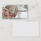 Sinterklaas voor de Fireplace vult kussen Visitekaartje (Voorkant / Achterkant)