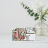 Sinterklaas voor de Fireplace vult kussen Visitekaartje (Staand voorkant)