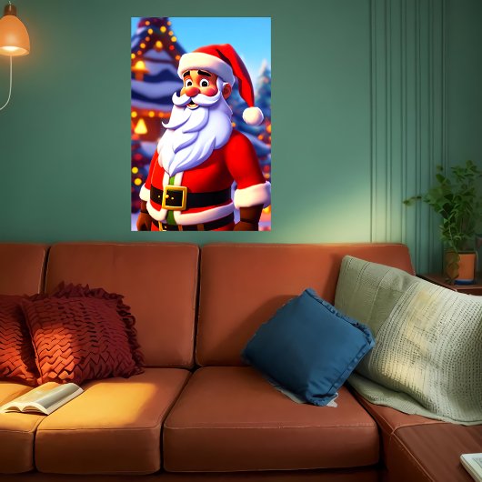 Sinterklaas voor een kersthuis | AI Art Poster