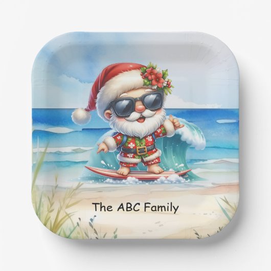 Sinterklaas voor Kerstmis in juli Feest Papieren Bordje (Voorkant)