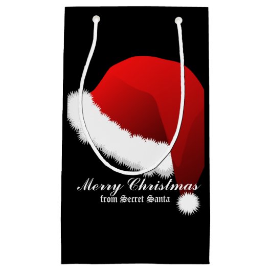 Sinterklaas voor kerstmis met cadeaus klein cadeauzakje (Voorkant)