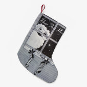 Sinterklaas voor kerstmis, zwart-wit kleine kerstsok (Voorkant (Hangend))