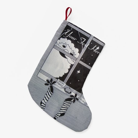 Sinterklaas voor kerstmis, zwart-wit kleine kerstsok (Voorkant (Hangend))