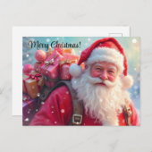 Sinterklaas voor prettige kerst briefkaart (Voorkant / Achterkant)