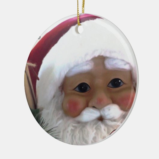 Sinterklaas voor prettige kerst keramisch ornament (Links)