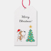 Sinterklaas voor prettige kerstbomen cadeaulabel (Voorkant)