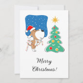 Sinterklaas voor prettige kerstbomen feestdagenkaart (Voorkant)