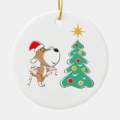 Sinterklaas voor prettige kerstbomen keramisch ornament (Voorkant)