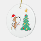 Sinterklaas voor prettige kerstbomen keramisch ornament (Links)