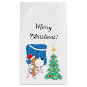 Sinterklaas voor prettige kerstbomen klein cadeauzakje (Achterkant)