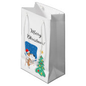 Sinterklaas voor prettige kerstbomen klein cadeauzakje (Voorkant Gekanteld)