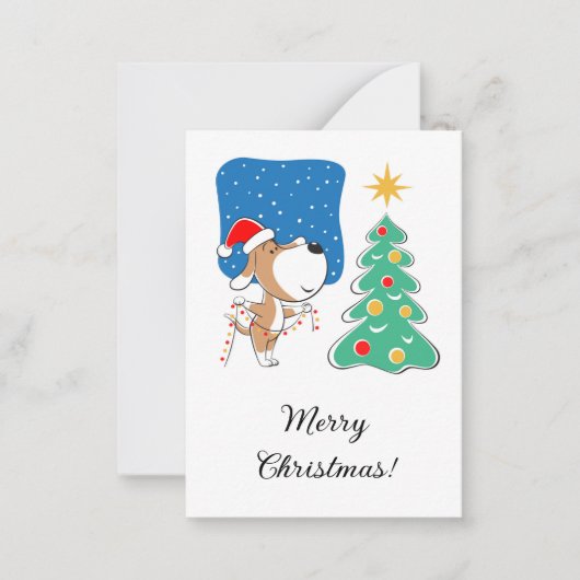 Sinterklaas voor prettige kerstbomen notitiekaartje (Voorkant)