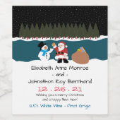 Sinterklaas voor Snowman Wine Label Wijn Etiket (Enkel label)