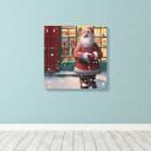 Sinterklaas voor Speelgoed AI Art Canvas Afdruk (Insitu (Houten vloer))