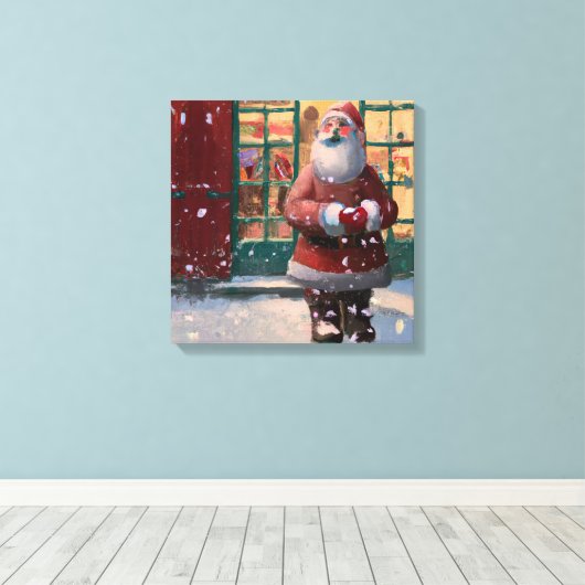 Sinterklaas voor Speelgoed AI Art Canvas Afdruk (Insitu (Houten vloer))