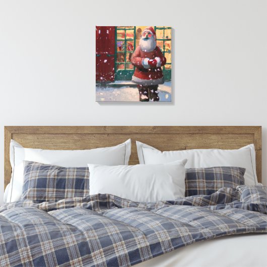 Sinterklaas voor Speelgoed AI Art Canvas Afdruk (Insitu (Slaapkamer))