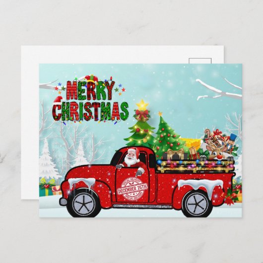 Sinterklaas Vrachtwagen Kerst Briefkaart (Voorkant / Achterkant)