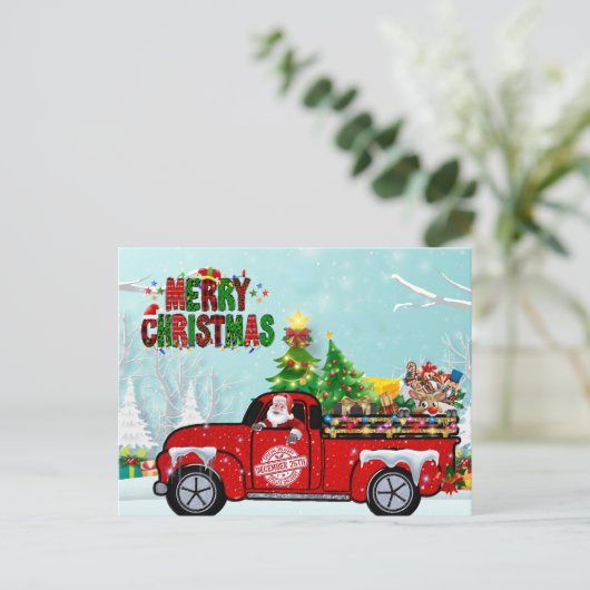 Sinterklaas  Vrachtwagen Kerst Briefkaart (Staand voorkant)