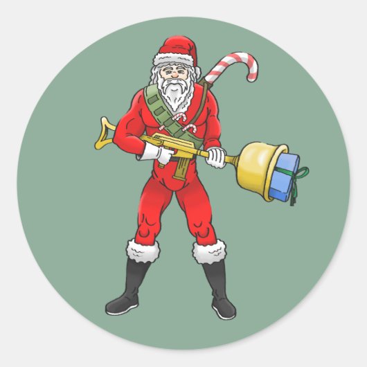 Sinterklaas Vrolijk Kerstfeest Deel 2 Ronde Sticker (Voorkant)