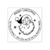 Sinterklaas Vrolijk Kerstfeest, Familie Retouradre Rubberstempel (Afrduk)