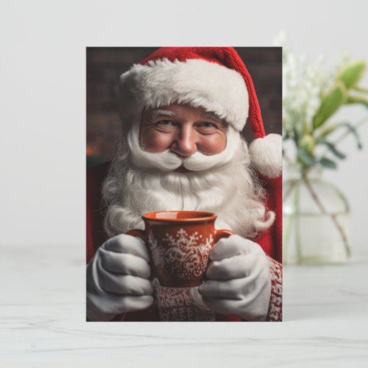 Sinterklaas Vrolijk Kerstfeest Flat Vakantie Kaart (Staand voorkant)