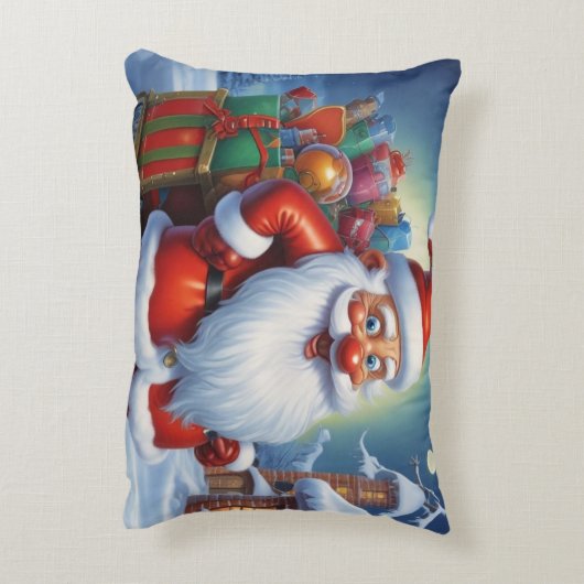 Sinterklaas Vrolijk Kerstfeest Gelukkig Nieuwjaar Accent Kussen (Achterkant (Verticaal))