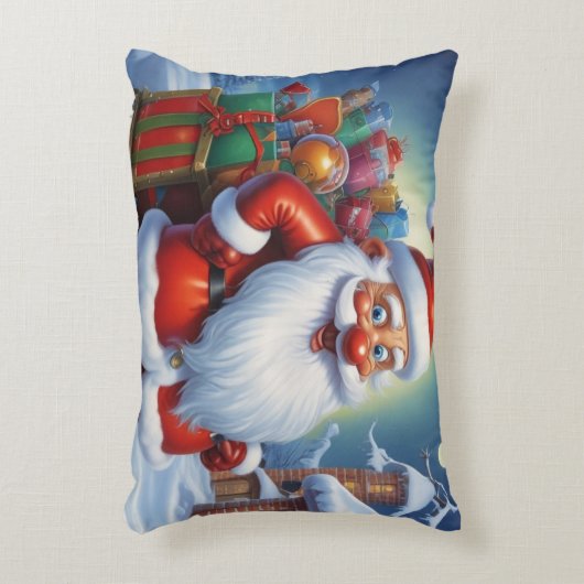 Sinterklaas Vrolijk Kerstfeest Gelukkig Nieuwjaar Accent Kussen (Voorkant(Verticaal))