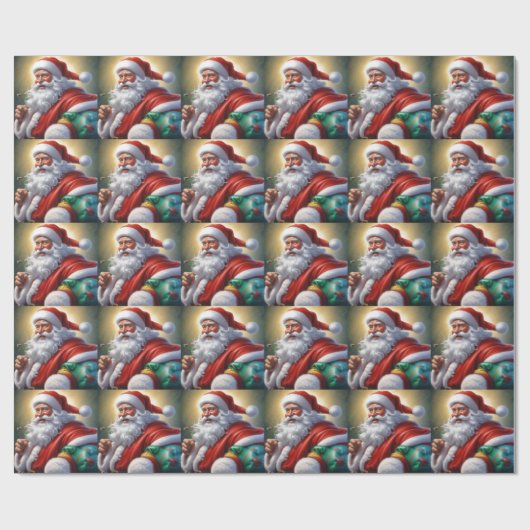 Sinterklaas Vrolijk Kerstfeest Gelukkig Nieuwjaar Cadeaupapier (Vlak)