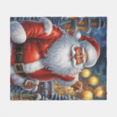 Sinterklaas Vrolijk Kerstfeest Gelukkig Nieuwjaar Fleece Deken (Voorkant (Horizontaal))