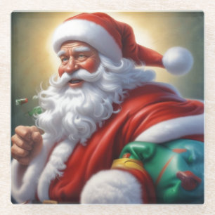 Sinterklaas Vrolijk Kerstfeest Gelukkig Nieuwjaar Glazen Onderzetter