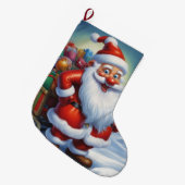 Sinterklaas Vrolijk Kerstfeest Gelukkig Nieuwjaar Grote Kerstsok (Voorkant (Hangend))