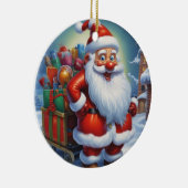 Sinterklaas Vrolijk Kerstfeest Gelukkig Nieuwjaar Keramisch Ornament (Rechts)