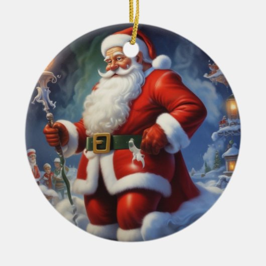 Sinterklaas Vrolijk Kerstfeest Gelukkig Nieuwjaar Keramisch Ornament (Voorkant)