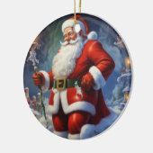 Sinterklaas Vrolijk Kerstfeest Gelukkig Nieuwjaar Keramisch Ornament (Links)