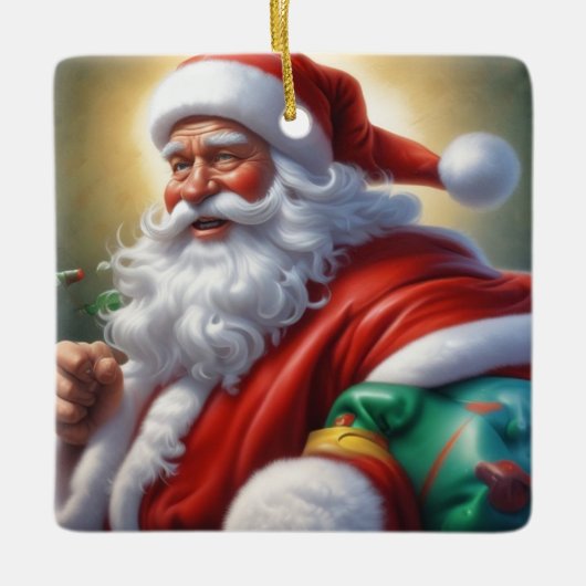 Sinterklaas Vrolijk Kerstfeest Gelukkig Nieuwjaar Keramisch Ornament (Voorkant)