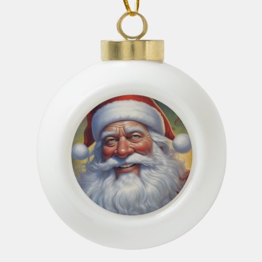 Sinterklaas Vrolijk Kerstfeest Gelukkig Nieuwjaar Keramische Bal Ornament (Voorkant)