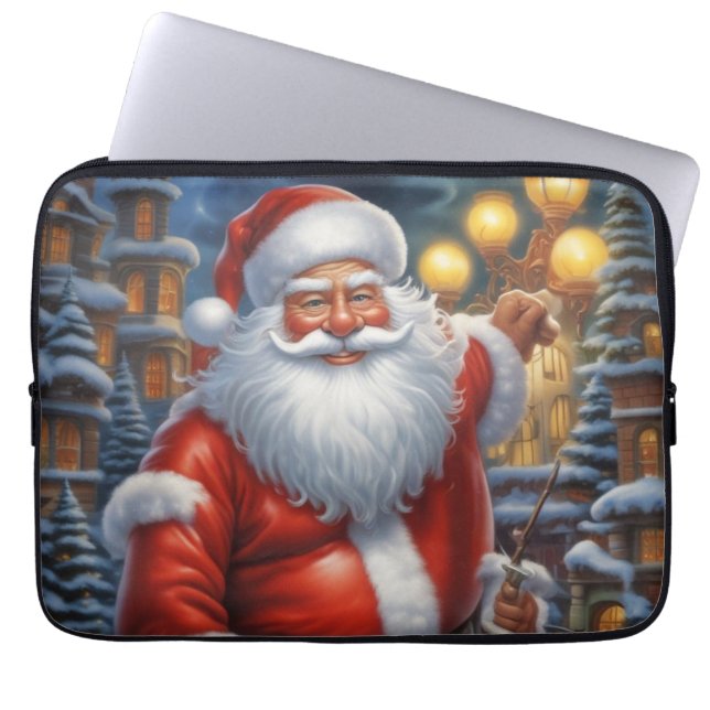 Sinterklaas Vrolijk Kerstfeest Gelukkig Nieuwjaar Laptop Sleeve (Voorkant)
