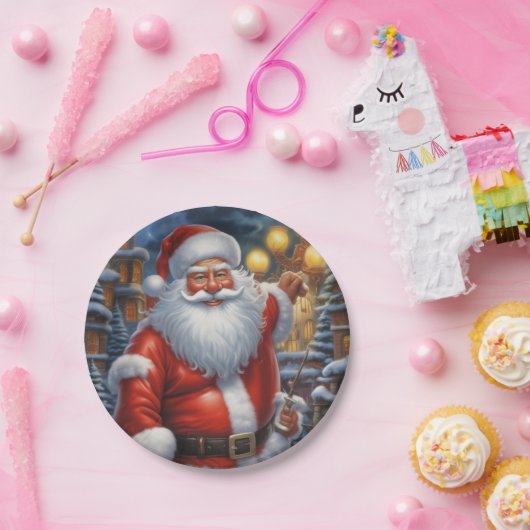 Sinterklaas Vrolijk Kerstfeest Gelukkig Nieuwjaar Papieren Bordje (Feest)