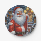 Sinterklaas Vrolijk Kerstfeest Gelukkig Nieuwjaar Papieren Bordje (Voorkant)