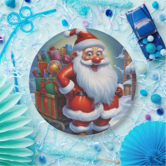 Sinterklaas Vrolijk Kerstfeest Gelukkig Nieuwjaar Papieren Bordje (Feest)