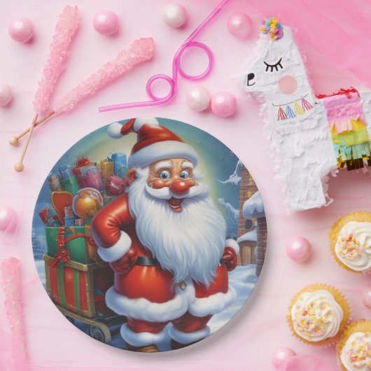 Sinterklaas Vrolijk Kerstfeest Gelukkig Nieuwjaar Papieren Bordje (Feest)