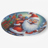 Sinterklaas Vrolijk Kerstfeest Gelukkig Nieuwjaar Papieren Bordje (Gekanteld)