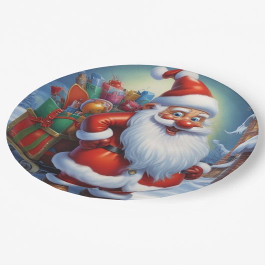 Sinterklaas Vrolijk Kerstfeest Gelukkig Nieuwjaar Papieren Bordje (Gekanteld)