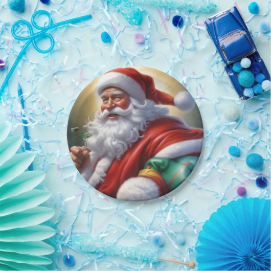 Sinterklaas Vrolijk Kerstfeest Gelukkig Nieuwjaar Papieren Bordje (Feest)