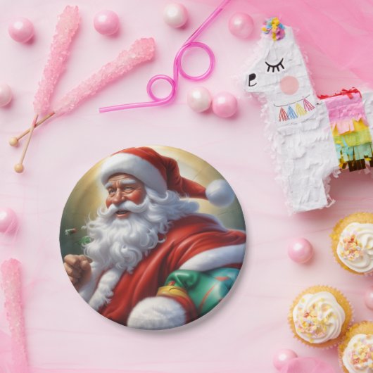 Sinterklaas Vrolijk Kerstfeest Gelukkig Nieuwjaar Papieren Bordje (Feest)