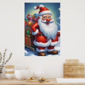 Sinterklaas Vrolijk Kerstfeest Gelukkig Nieuwjaar Poster (Keuken)