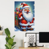 Sinterklaas Vrolijk Kerstfeest Gelukkig Nieuwjaar Poster (Thuiskantoor)