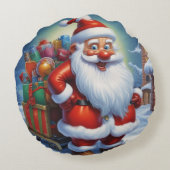 Sinterklaas Vrolijk Kerstfeest Gelukkig Nieuwjaar Rond Kussen (Achterkant)