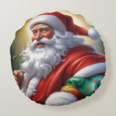 Sinterklaas Vrolijk Kerstfeest Gelukkig Nieuwjaar Rond Kussen (Achterkant)